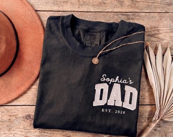 Personalized Embroidered Dad Shirt, Custom Name Father’s Day Gift, Est. 2026 New Dad Gift, Matching Family Shirt