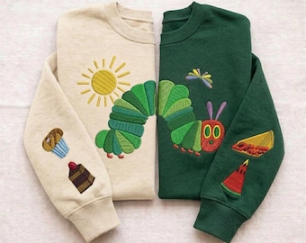 Eat The Rich Embroidered Sweatshirt, Funny Caterpillar Embroidery Shirt, Activist Crewneck, Bookish Humor Sweatshirt, Funny Protest Shirt