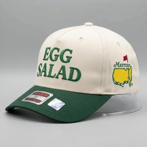Cappellino da golf ricamato Egg Salad Masters, ispirato ad Augusta, abbigliamento per tornei di golf