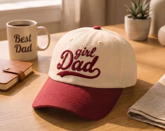 Custom Embroidered Girl Dad Hat, Personalized Father’s Day Cap, Gift for Dad, Embroidered Baseball Hat, Dad Birthday Gift