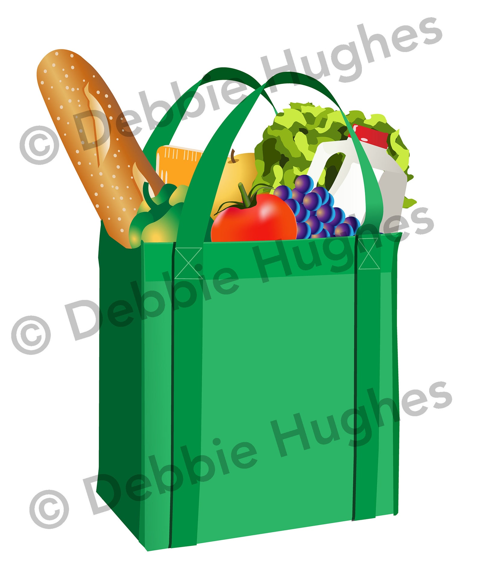 Grocery Bag Clipart, SVG, Ai, Png, Pdf, Eps, Jpg, Download, Digital ...
