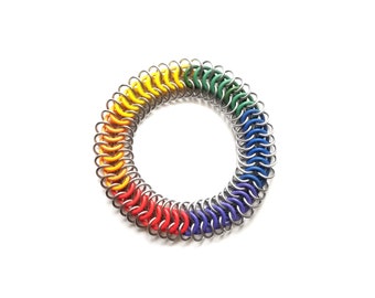 Rainbow Stretch Chainmaille Bracelet