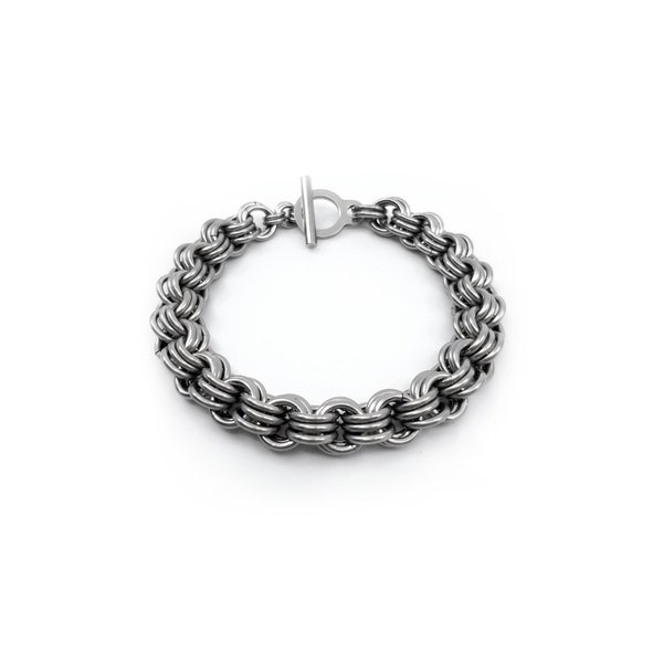 Steel Rollo Chainmaille Bracelet