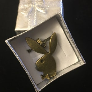 Vintage-Retro Style Playboy Bunny Pendant Rabbit Charm Necklace Chain (16”, 18”, and 20” length options)