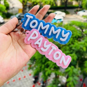 Personalized Acrylic Bag Tag Keychain, 3D Acrylic Name Tag, Bag Tag, Luggage Tag ,Diaper Bag Tag, Lunch Box Tag, Backpack Tags, Kids Tag