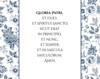 Gloria Patri Latin Prayer Wall Decor – Printable Catholic Art - Etsy