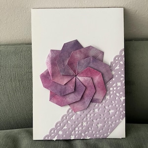 Tarjeta de origami hecha a mano