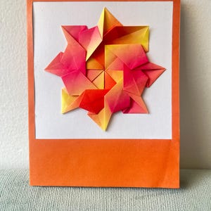 Juego de 2 tarjetas de origami hechas a mano