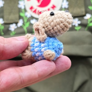 Mini Crochet Dog Keychain – Handmade Amigurumi Puppy – Cute Bag Charm