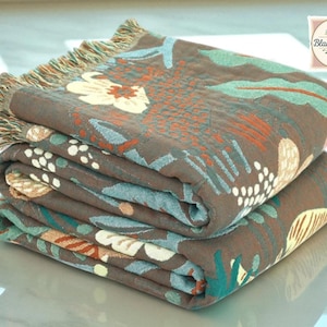 Baumwolle weiches Bett Plaid | Gestrickte Decke werfen | Waffel Geprägte Textur | Sommer Warme Tagesdecke | Korn Rüschen Dekor