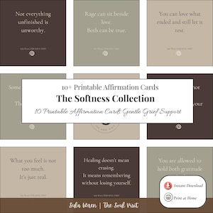 Grief Affirmation Cards – Printable Healing Deck, Sympathy Gift, Comfort After Loss
