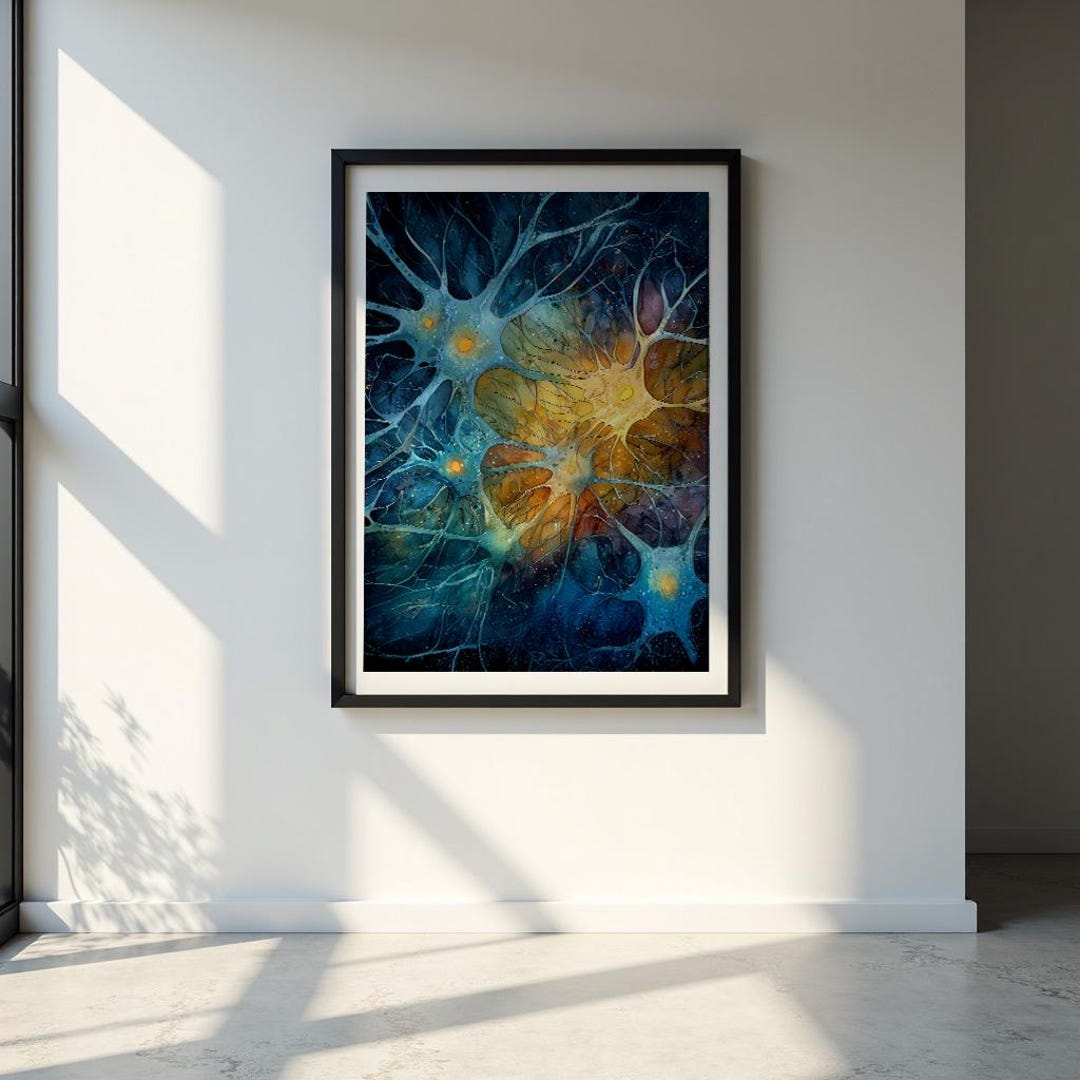 Neur Mural Neuron Art | Abstract Neuro Wall Decor | Medical Illustration - Etsy
