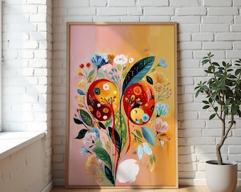 Decoración de pared para ginecología y obstetricia: arte sobre el cuerpo femenino y el sistema reproductivo.