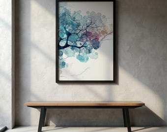 Neurowissenschaftliche Kunst, Synapsen-Digitaldruck, Praxisdekoration für Therapeuten, Kunst zum Nervensystem, Neurologie-Dekoration, Vagusnerv-Kunst, Neuro-Poster