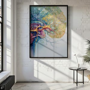 Abstract Brain Anatomy Print: Medical Art, Psychology Decor, Brain Poster, Brain Art