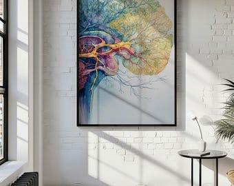 Abstract Brain Anatomy Print: Medical Art, Psychology Decor, Brain Poster, Brain Art