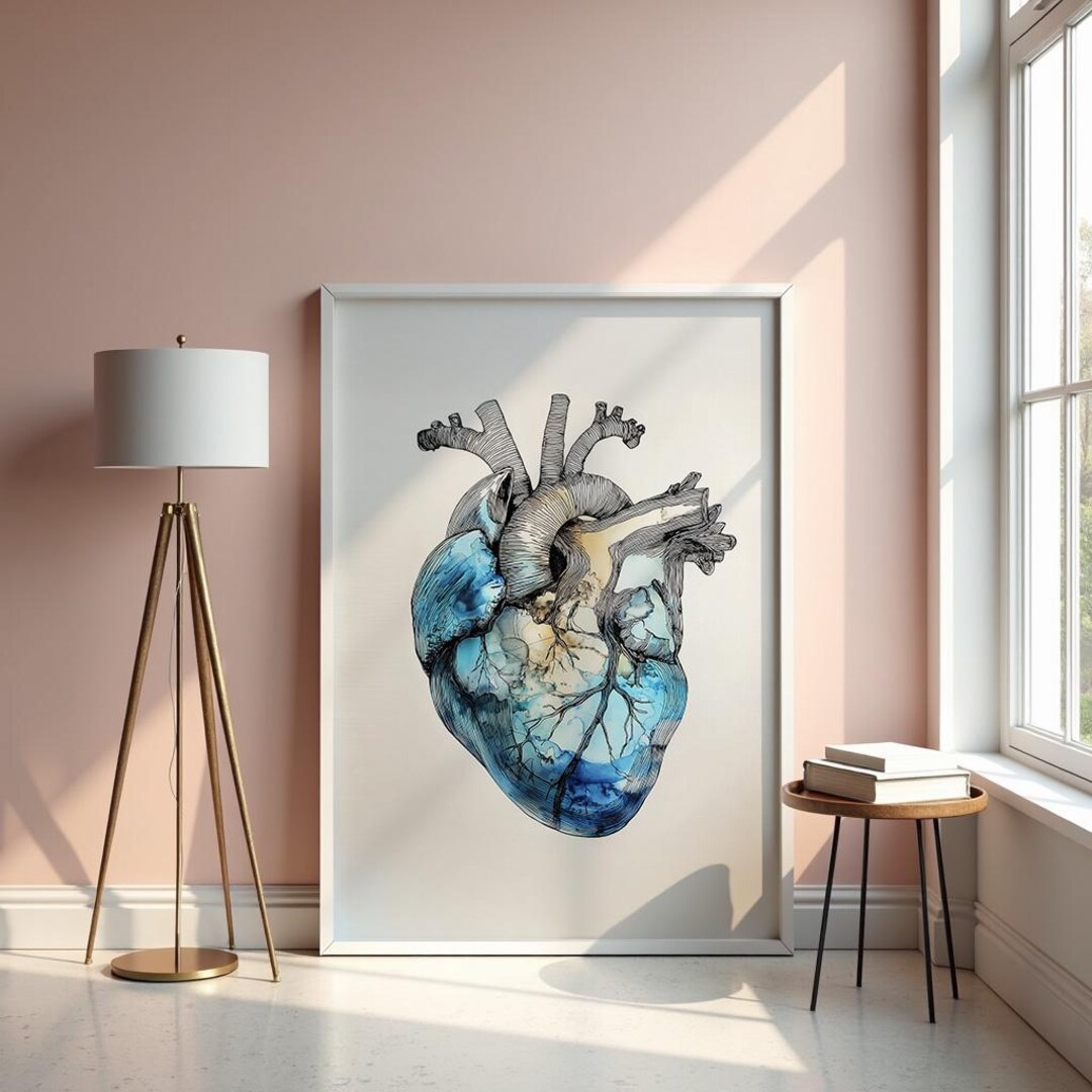 Human Heart Wall Art | Cardiology Anatomy Print | Medical Art for ...
