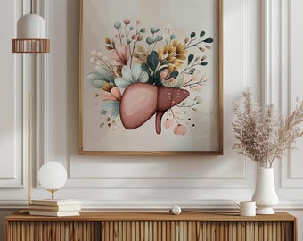 Liver Print, Watercolor Print, Liver Anatomy Art, Hepatology, Human Liver Print, Liver Artwork, Digestive System, Medical Decor, Medical Art