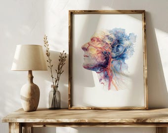 Nervous System Art, Vagus Nerve Printable, Nervous System Art, Vagus Nerve Art, Neurology Art, Neurology Decor