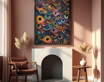 Colorful Eye Wall Decor, Ophthalmology Wall Art, Optometry Poster, Eye Anatomy Wall Art, Gift for Eye Doctor or Optometrist