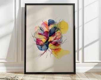 Kreatives Gehirnanatomie-Digitalkunst-Poster, Neurologe Geschenk, medizinische Kunst digitaler Download, menschliches Gehirn Kunstdrucke, Gehirn Poster