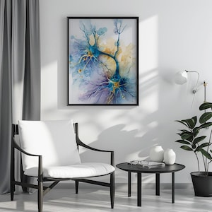 神経学アートプリント、抽象的なシナプスウォールアート、神経系プリント、シナプスプリント、ニューロアート、迷走神経アート、認知ウォールアート