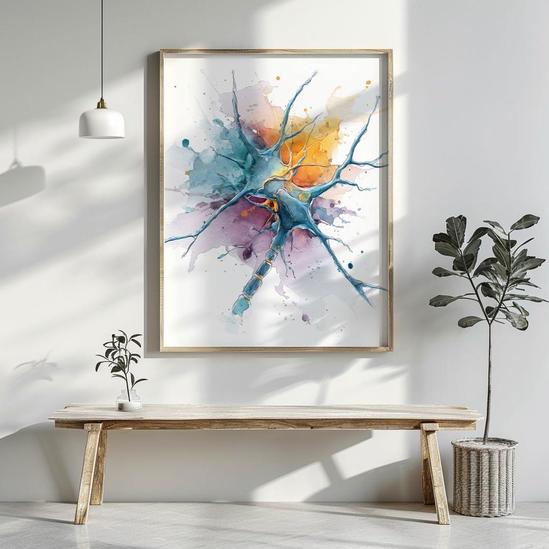 Neur Mural Neuron Art, Abstract Neuro Wall Decor, Medical Art, Nervous System Art ...