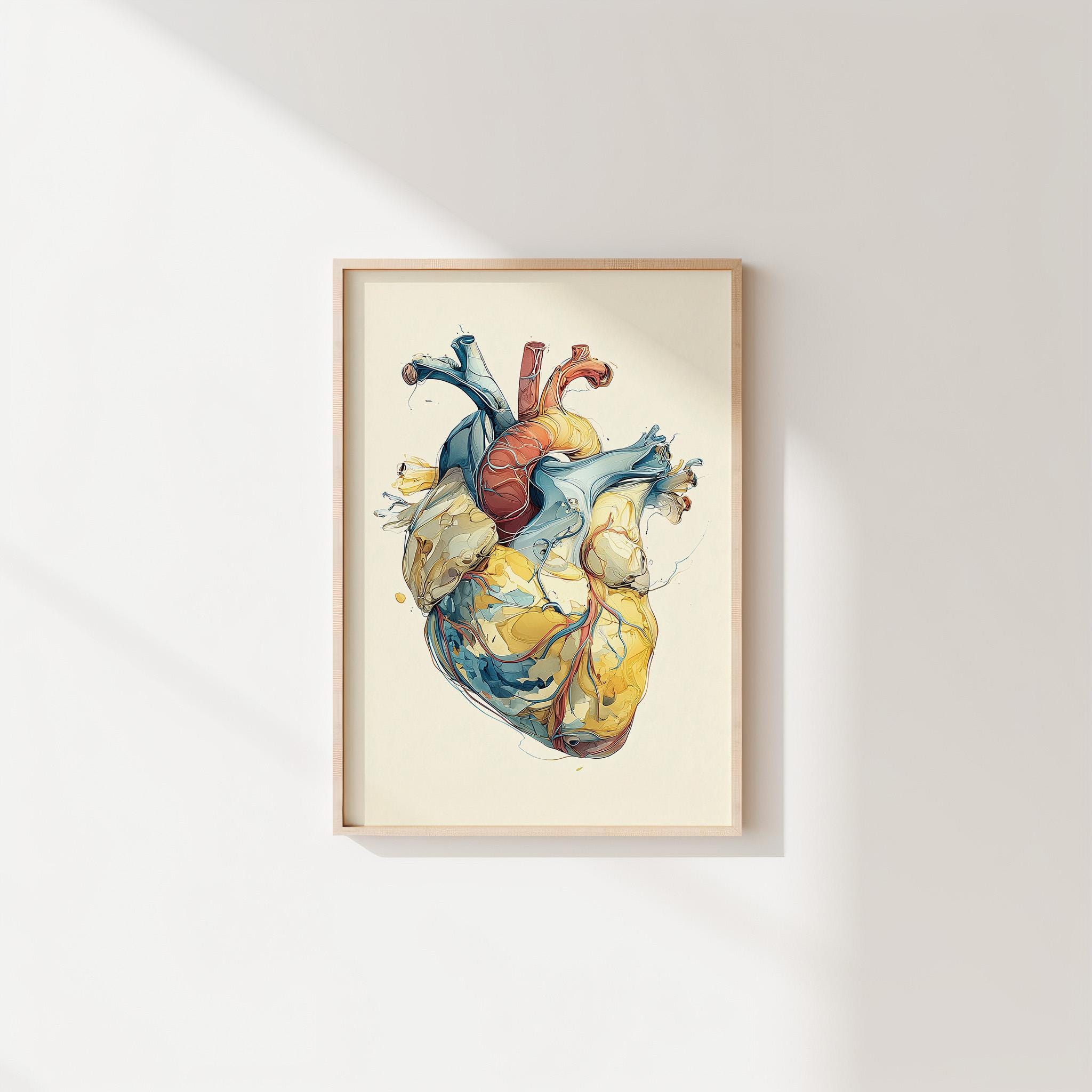 Anatomical Heart Art Print, Medical Office Decor, Human Heart Poster ...