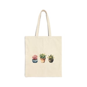 Succulent Tote Bag, Plant Lover Gift, Botanical Carryall, Reusable Shopping Bag, Greenery Shoulder Bag, Cactus Beach Tote, Eco-Friendly