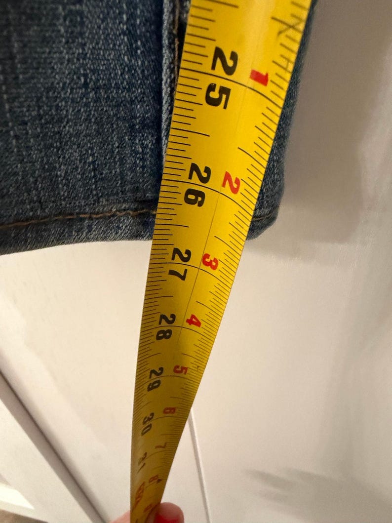 True Religion VINTAGE denim jeans yellow stitching bootcut leg in women’s sz 30 image 10