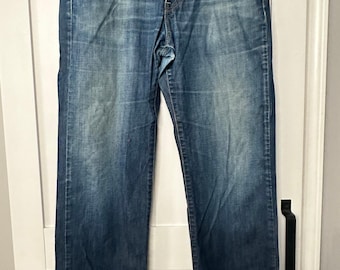 Lucky Brand Vintage Latzhose Denim Jeans Gr 34 Y2K VTG dunkel waschen