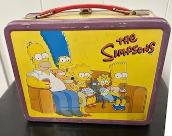 The Simpsons VINTAGE metal lunchbox, collectible feat the couch & family