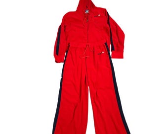 Reebok Vintage track suit in red and blue size Large
