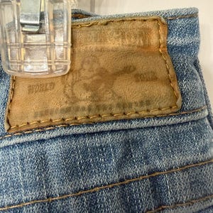 True Religion VINTAGE denim jeans yellow stitching bootcut leg in women’s sz 30 image 7