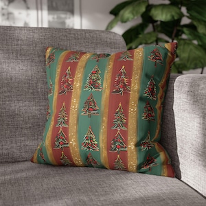 Christmas Tree Pillowcase: Festive Faux Suede Holiday Decor