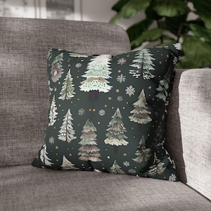 Cozy Woodland Pillowcase | Christmas Home Decor, Throw Pillow, Holiday Accent, Modern Farmhouse, Winter Vibes