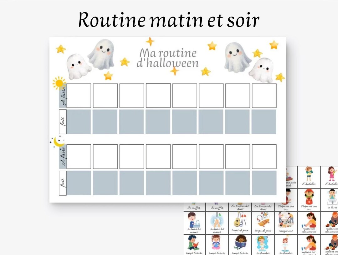 Kids Pictogram Routine Printable Morning and Evening Routine for Children With Educational ...