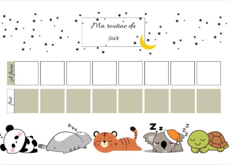 Printable Visual Morning and Evening Routine Duo in PDF for Children. A ...