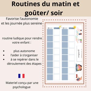 Printable A4 size morning and evening routine for children with stickers. To develop children&#39;s independence and organization.