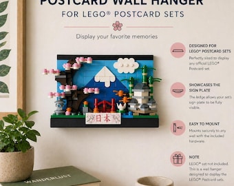 LEGO Postcard Compatible Wall Hanger | Compatible with LEGO Postcard Sets | Minimalist Wall Mount Display | Easy Install Shelf for LEGO Post