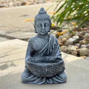 Meditating Buddha Garden Statue Outdoor Zen Decor Resin or Concrete Option Sculpture Spiritual Yard Ornament for Peaceful Atmosphere