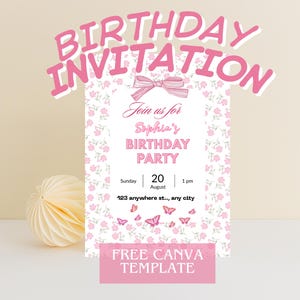Editable Birthday Invitation Template, Canva Birthday Card, Digital Download Party Invite, Printable Birthday Invite, Instant Download