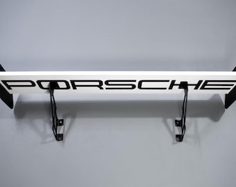 Oryginalny biały spoiler-shelf Porsche, ścienna zawieszka dla graczy.