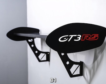 Estante colgante de pared Porsche Customize Black Spoiler (tamaño mediano de 31 pulgadas) para gamers.