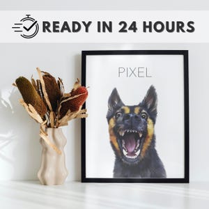 Custom Digital Pet Portrait from Photo – Digital Pet Illustration,Dog Cat Printable Art,Personalized Pet Drawing Gift, Pet Memorial Wall Art