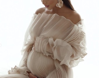 Maternity Chiffon Photoshoot Robe - Dress