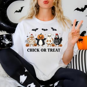 Chick Or Treat Png, Spooky Chicken Halloween Png, Halloween Png, Funny Halloween Chicken Png, Spooky Goose Png, Kids Halloween Png
