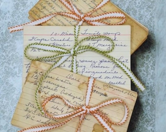 Authentic Vintage Recipe Cards - Handwritten & Typed, Retro Kitchen Ephemera for Junk Journals