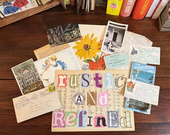 Vintage Ephemera-standaardpakket | 40–50 antieke papieren, kaarten, brieven | Junk Journal Kit, collagevoorraad, scrapbookpapier