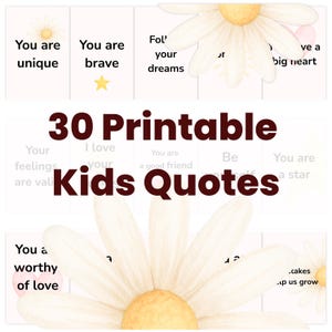 30 Printable Kids Affirmation Cards | Positive Parenting Quotes | Toddler & Child Encouragement | Calm Down Corner Decor | Digital Download